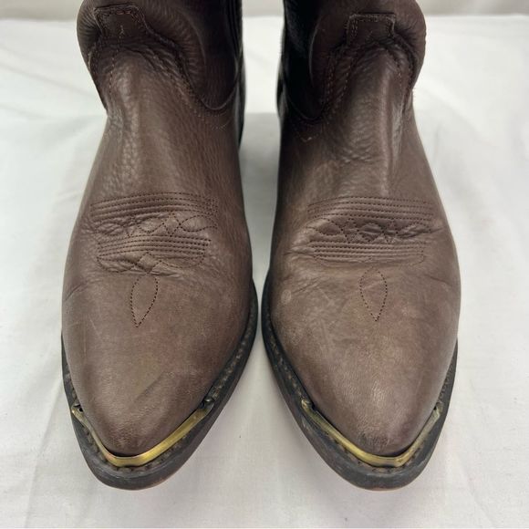 Masterson Cowboy Boots RB888 Brown Leather Metal Tip Toe Western Women’s Size 10 - Picture 3 of 10